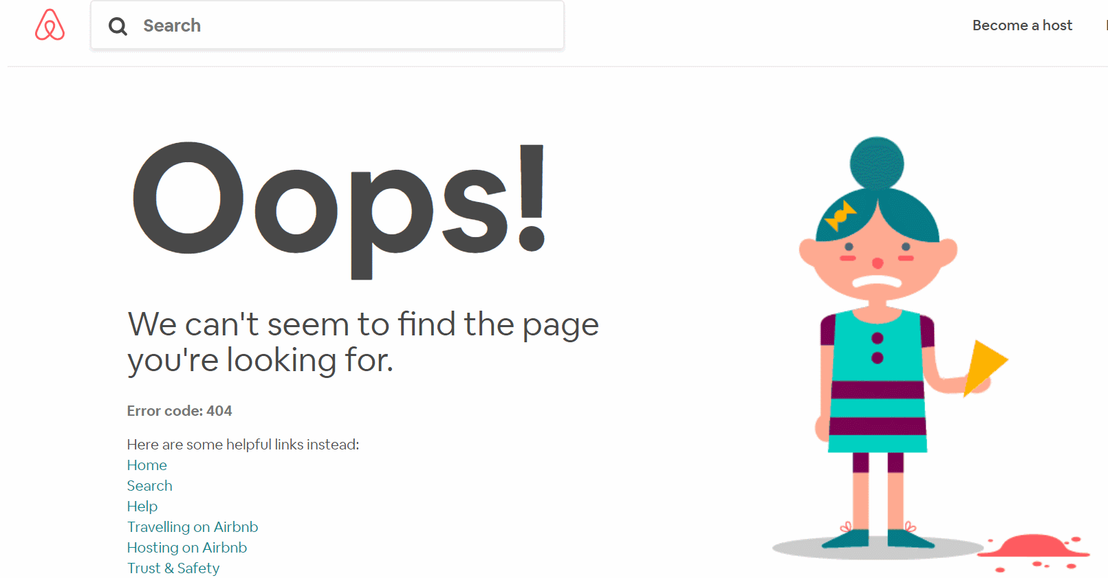 airbnb's 404 error page